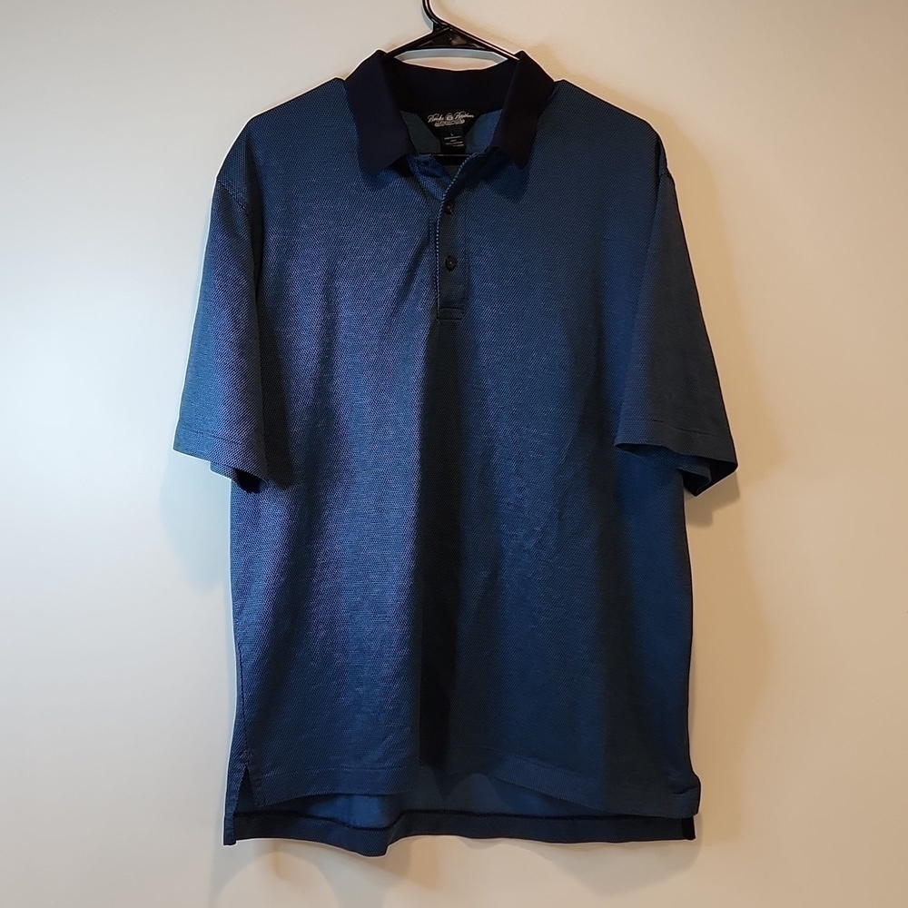Brooks Brothers Country Club Polo Short Sleeve Shirt Men's Sz L Blue EUC NICE!